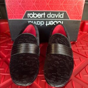 Black Velvet Boys Dress Slip On Loafer